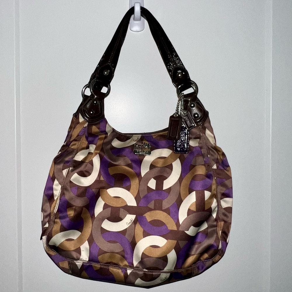Coach Purple and Brown Patterned Hobo Bag & Wallet - Picture 11 of 11